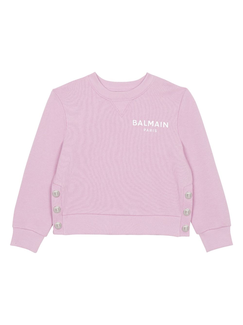 Balmain Kids logo印花棉卫衣 - 粉色