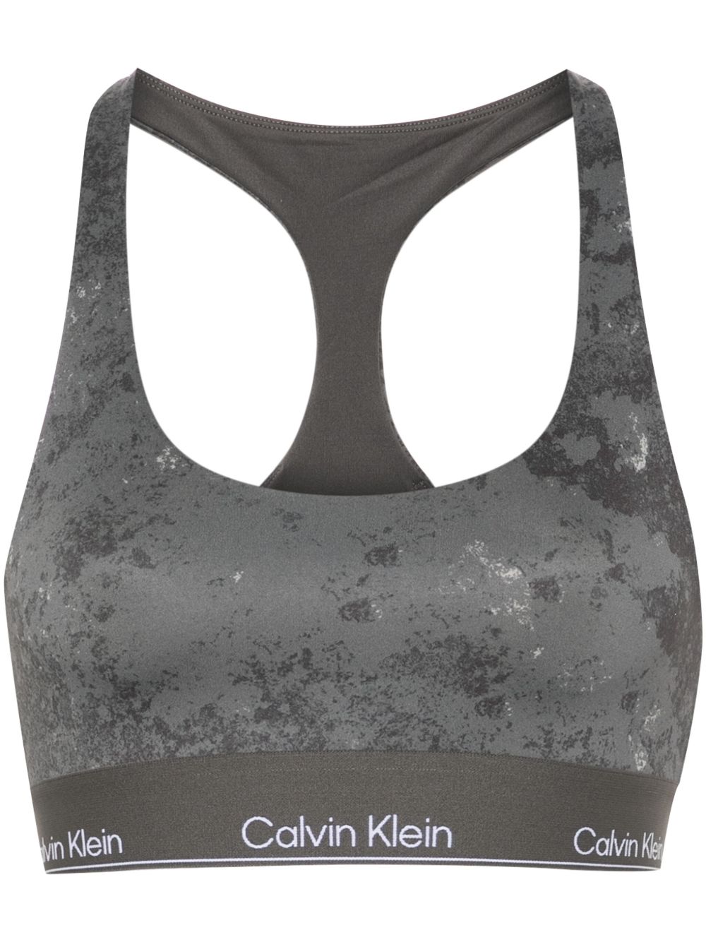 Calvin Klein logo腰身运动文胸 - 灰色