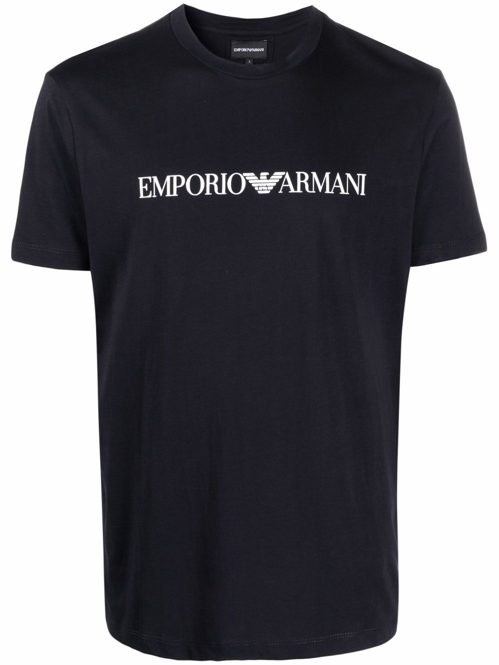 Emporio Armani logo印花T恤 - 蓝色