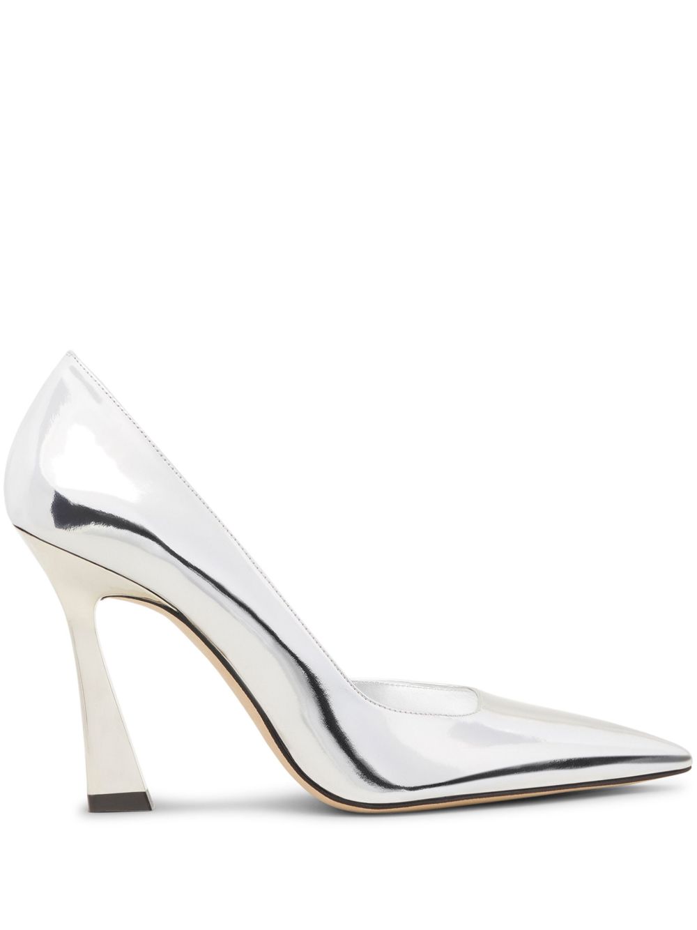 Stuart Weitzman Vinnie D'Orsay 高跟鞋（10厘米） - 银色