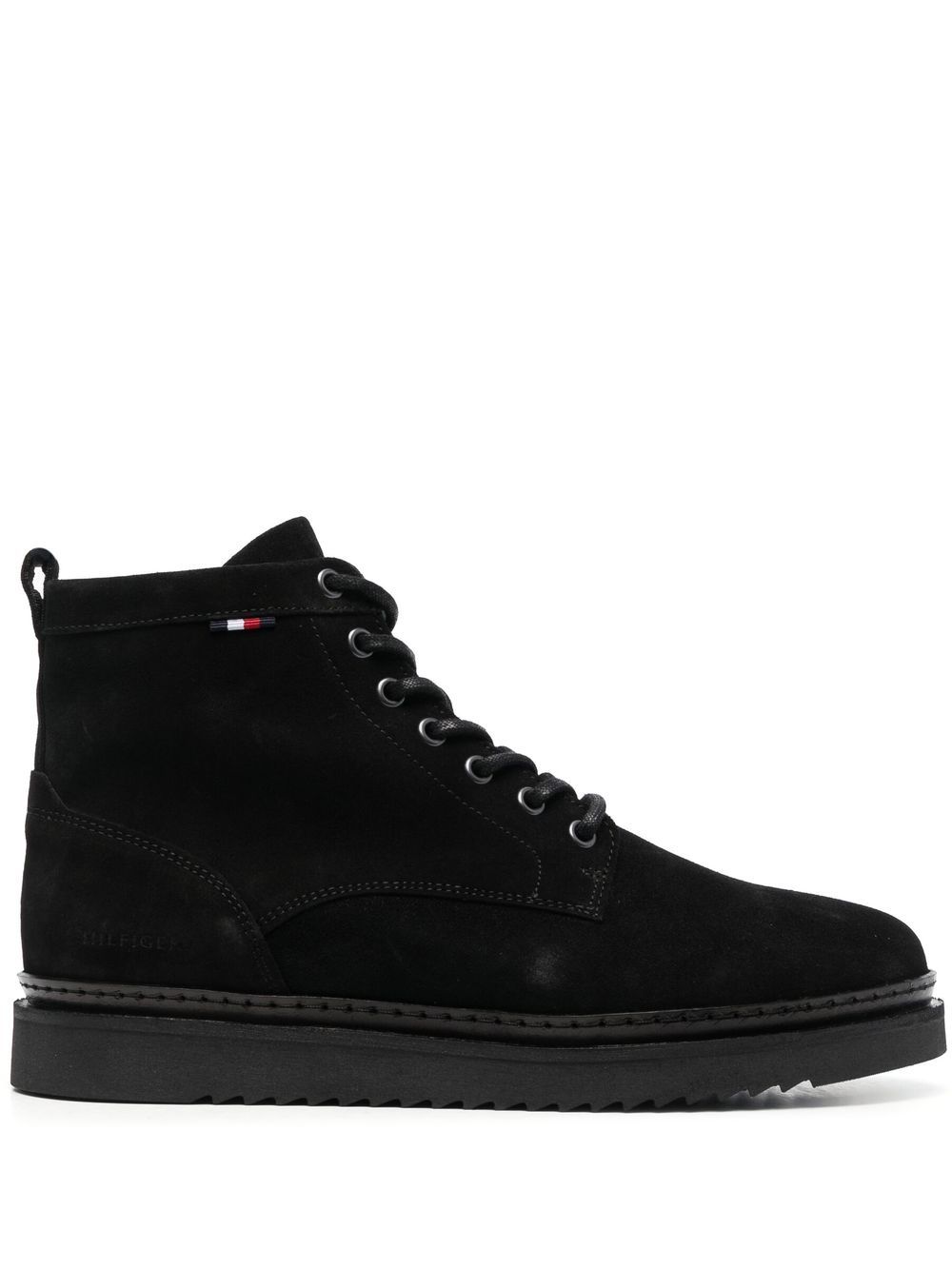 Tommy Hilfiger Cleated 绒面皮及踝靴 - 黑色