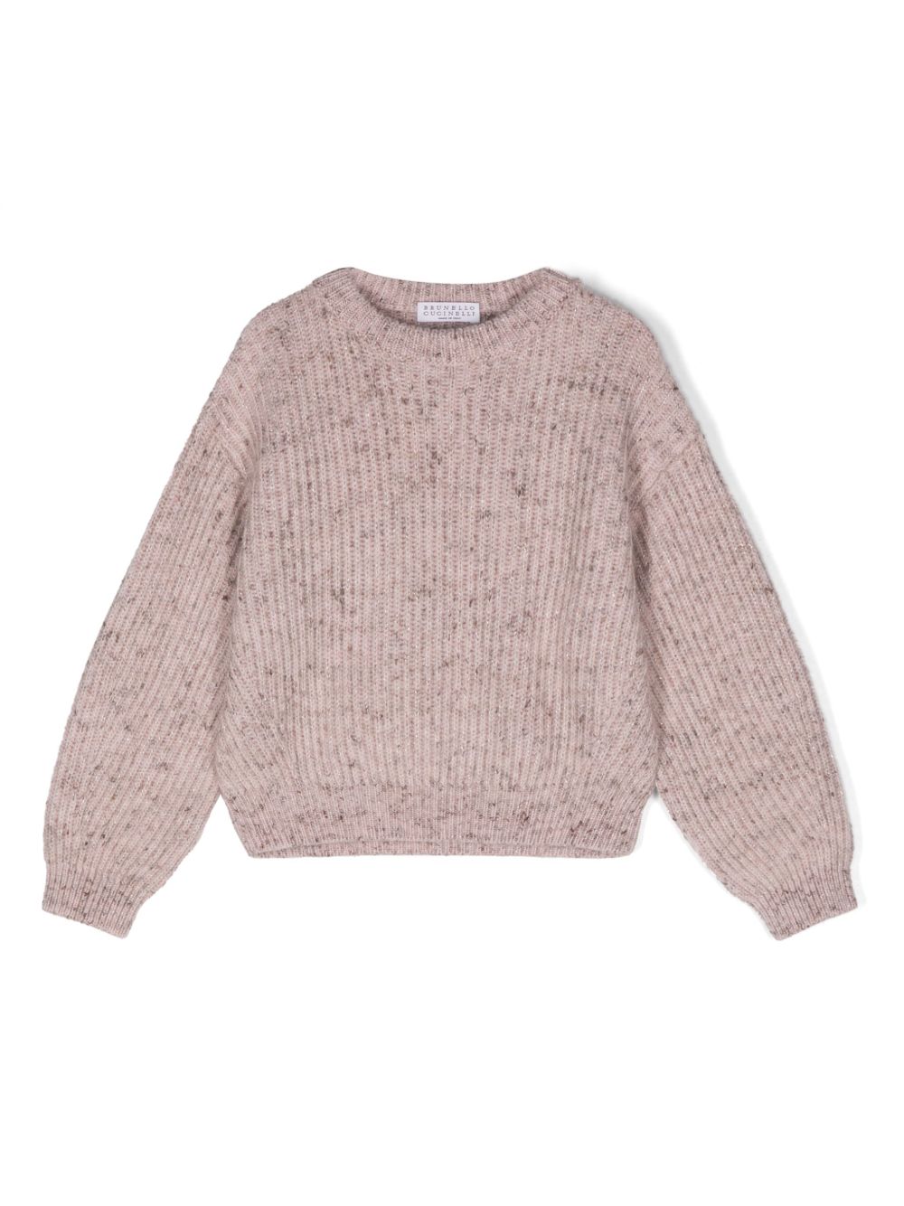 Brunello Cucinelli Kids 斑点针织毛衣 - 粉色