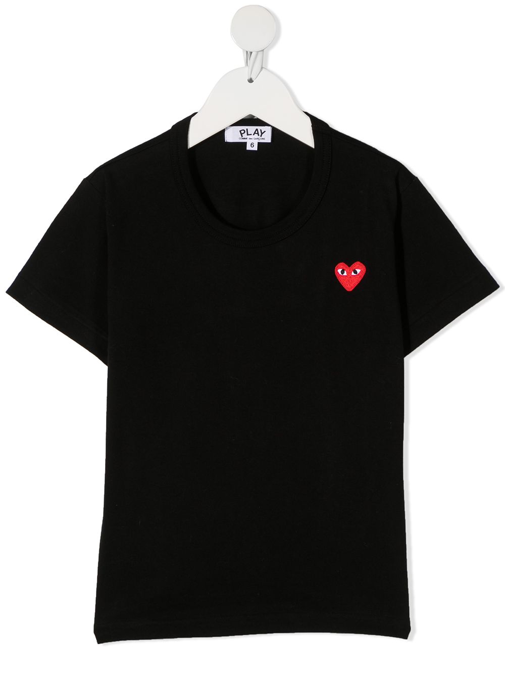 Comme Des Garçons Play Kids 心形贴花T恤 - 黑色