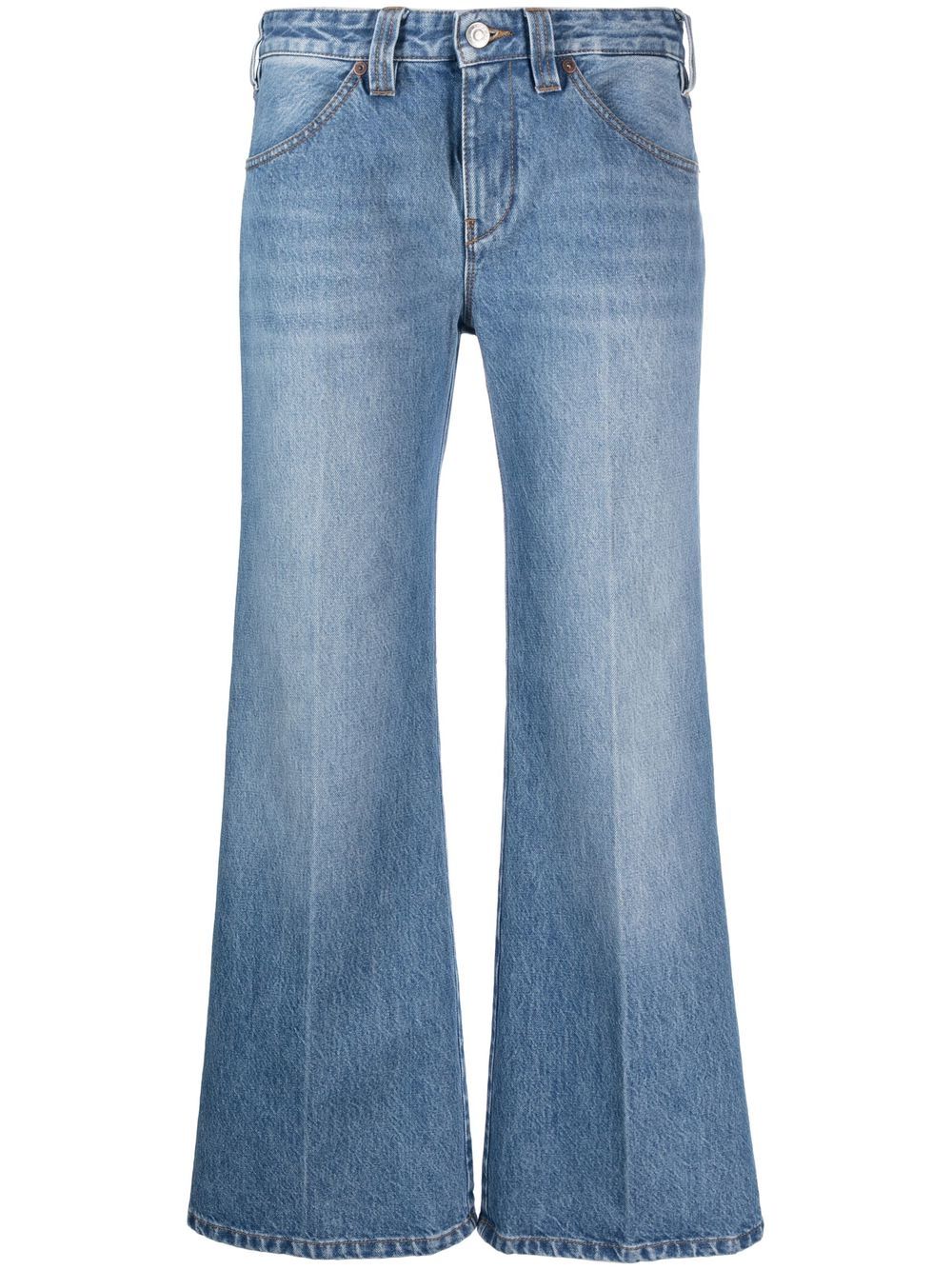 Victoria Beckham Edie California Wash 中腰喇叭牛仔裤 - 蓝色