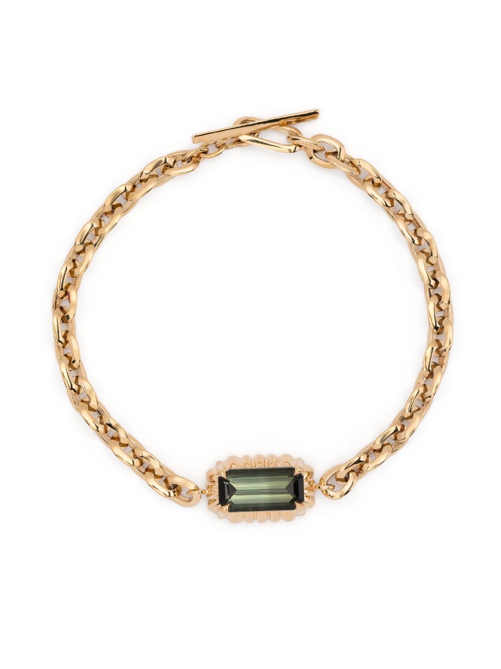 Lizzie Mandler Fine Jewelry 18K黄金凹槽吊饰项链 - 金色