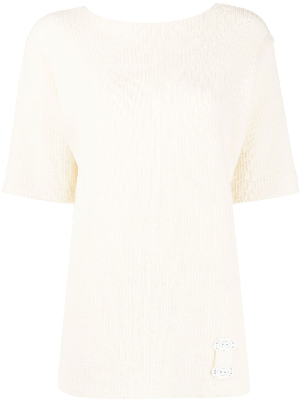 Maison Margiela 罗纹圆领针织上衣 - 中性色