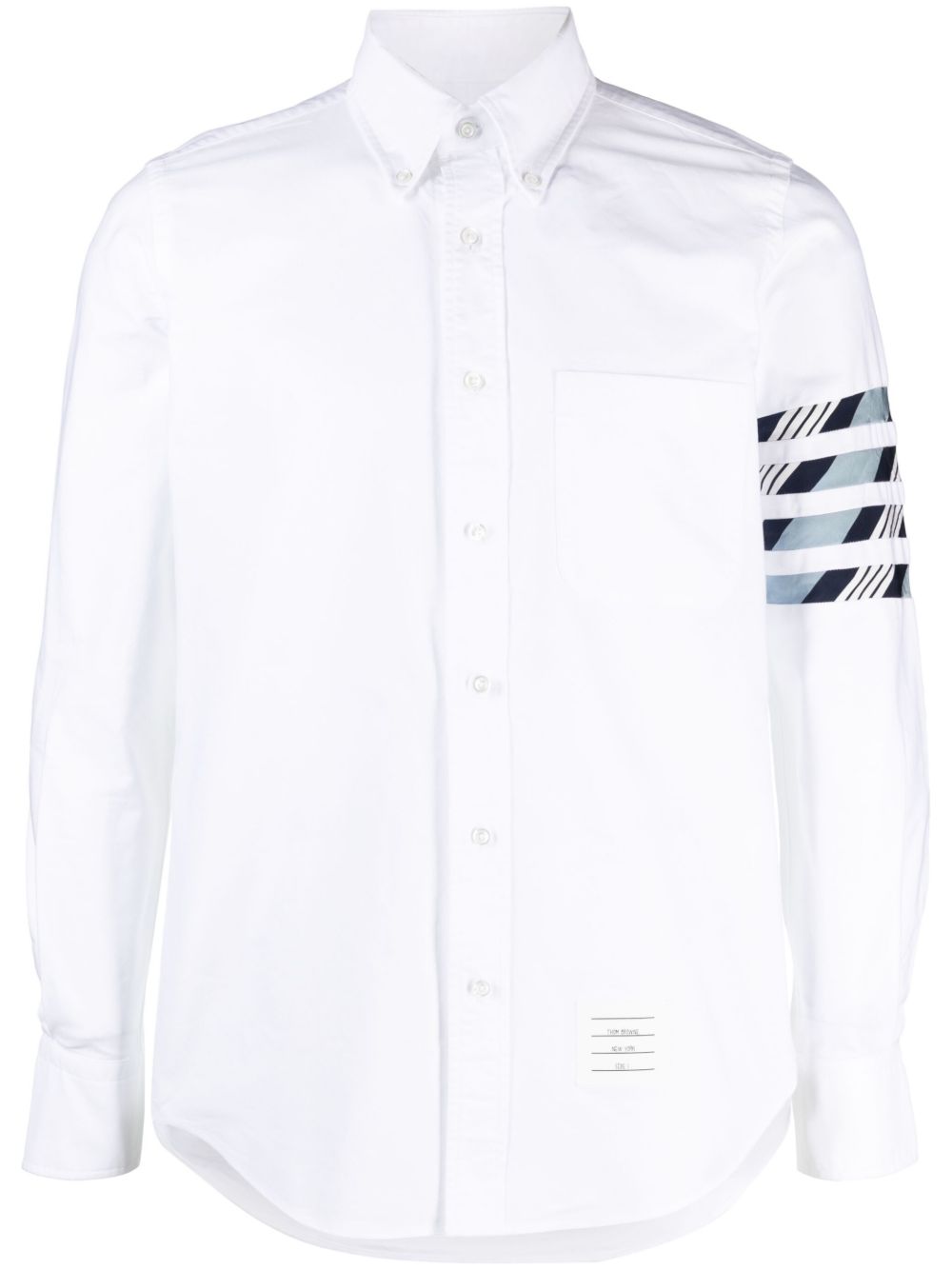 Thom Browne 四条纹棉衬衫 - 蓝色
