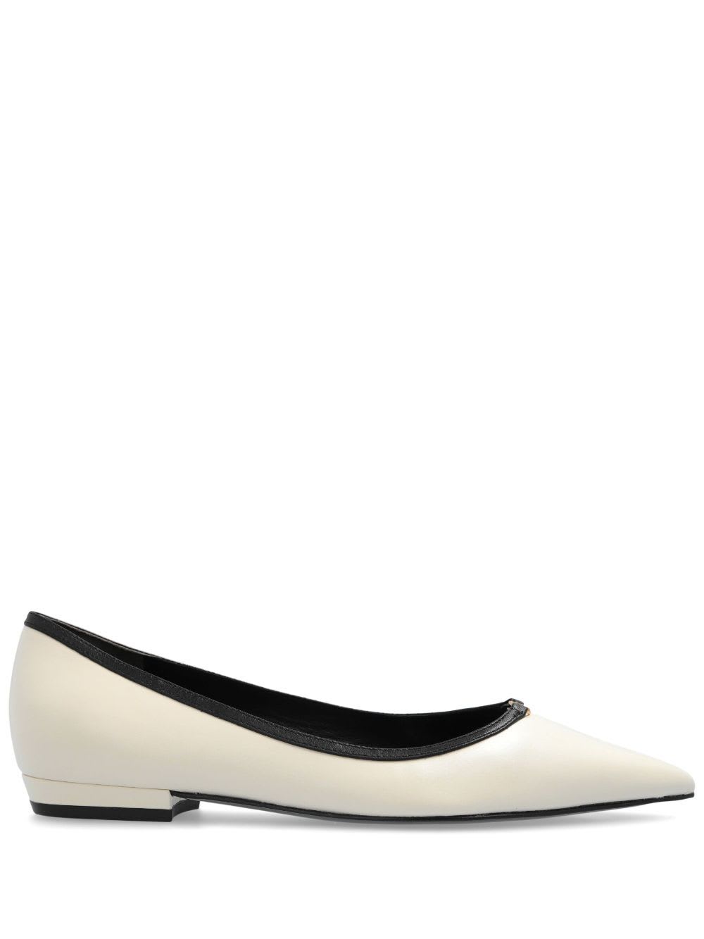 Tory Burch Double T Buckle Pointed Toe Flat