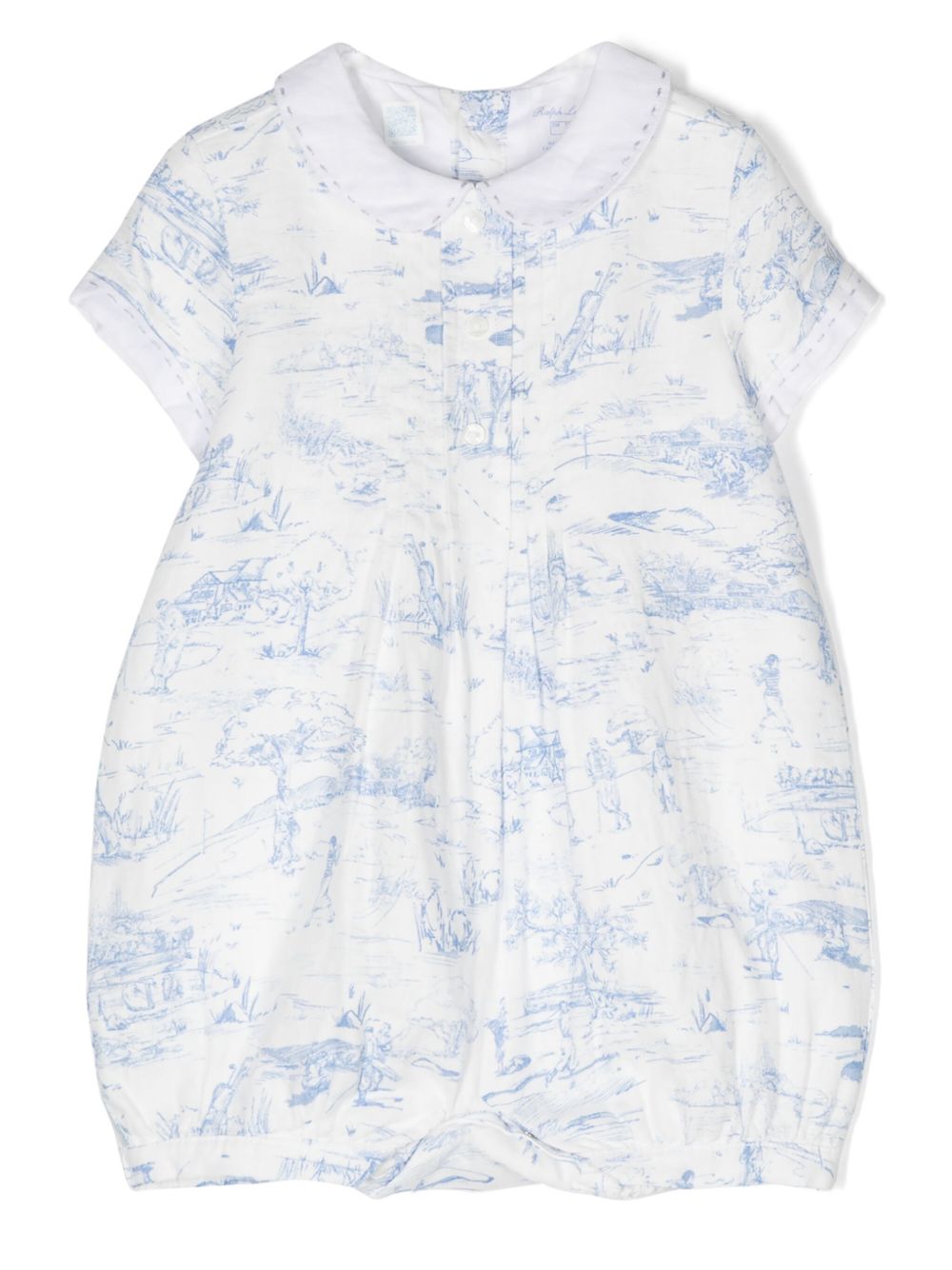 POLO RALPH LAUREN KIDS 插画印花连体短裤 - 蓝色
