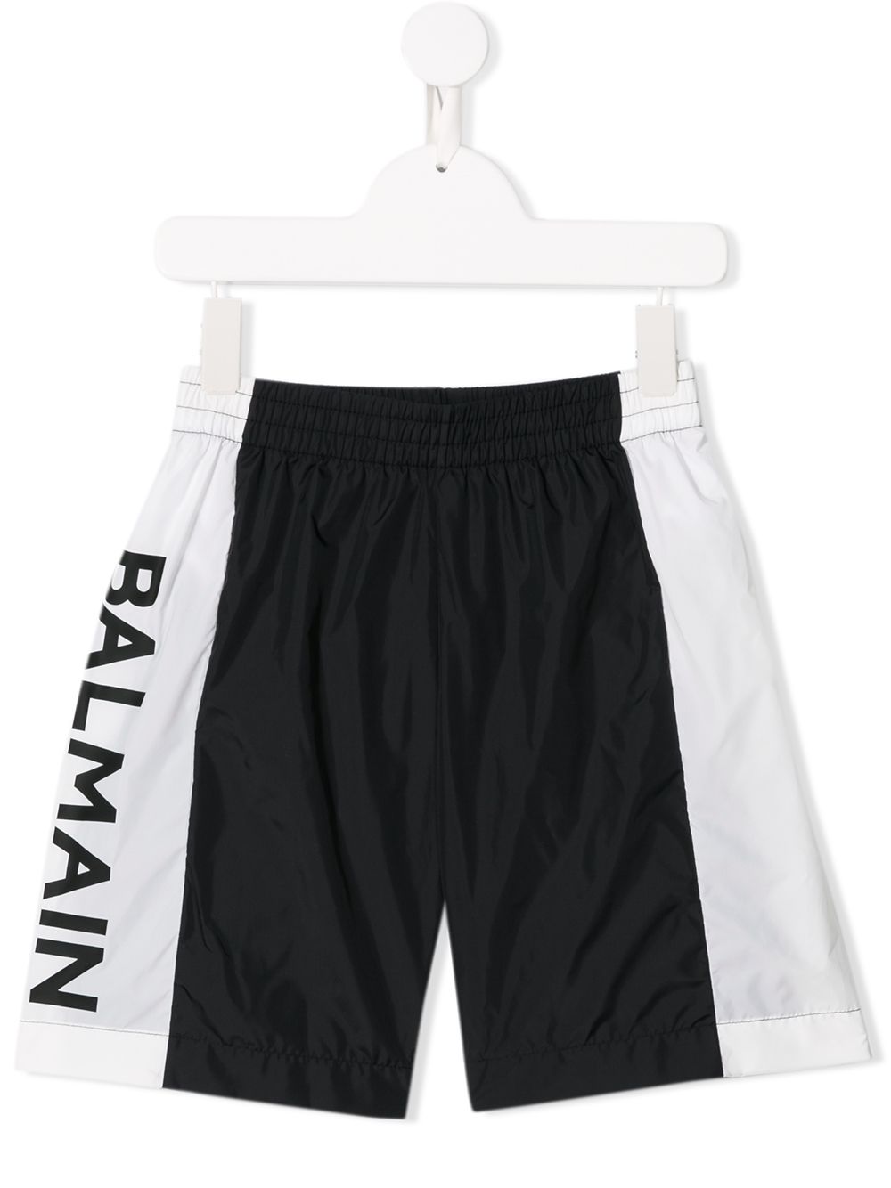 Balmain Kids logo印花泳裤 - 黑色