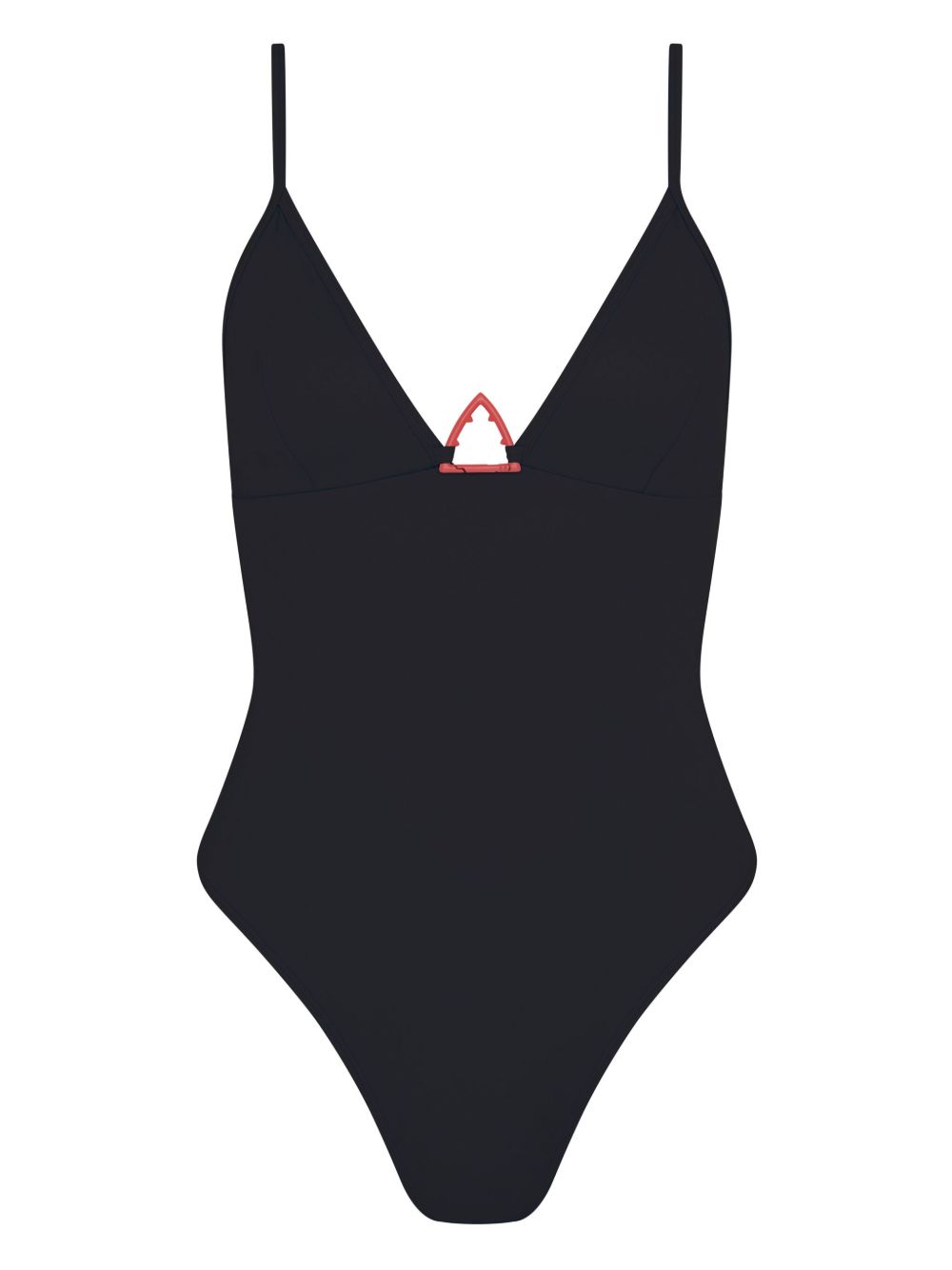 Let's Swim Shark logo连体泳衣 - 黑色