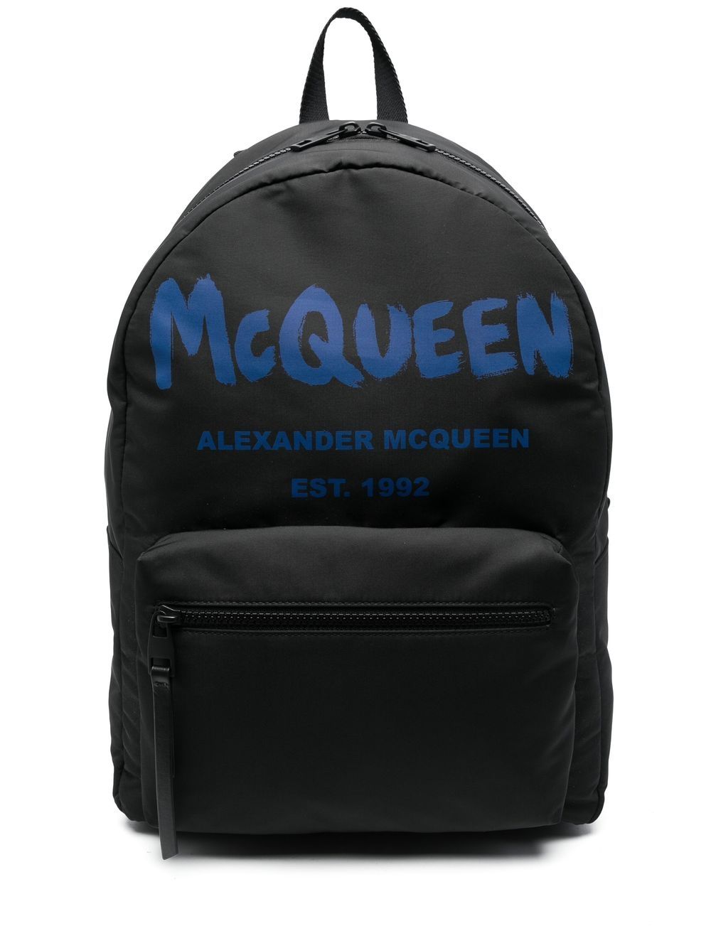Alexander McQueen 亚历山大·麦昆 logo印花双色双肩包 - 黑色