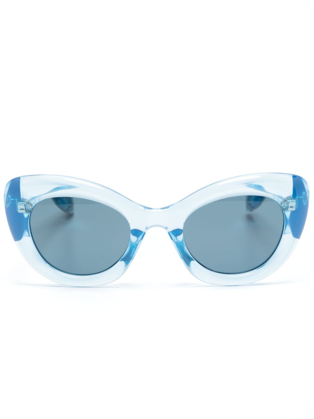 Alexander McQueen Eyewear The Curve 猫眼框太阳眼镜 - 蓝色