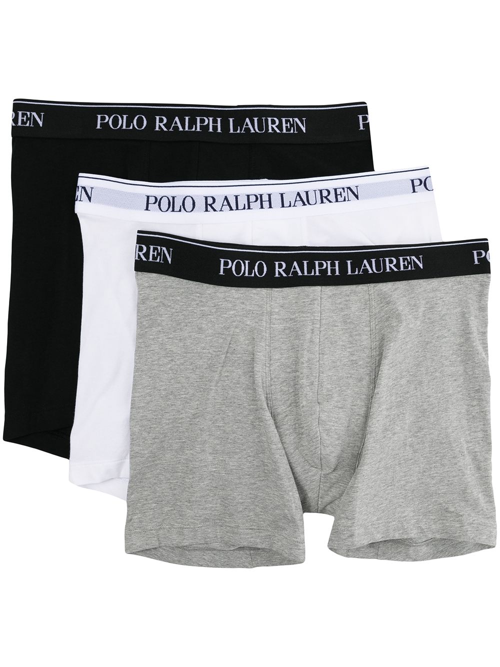 Polo Ralph Lauren logo裤腰四角裤（三件装） - 黑色