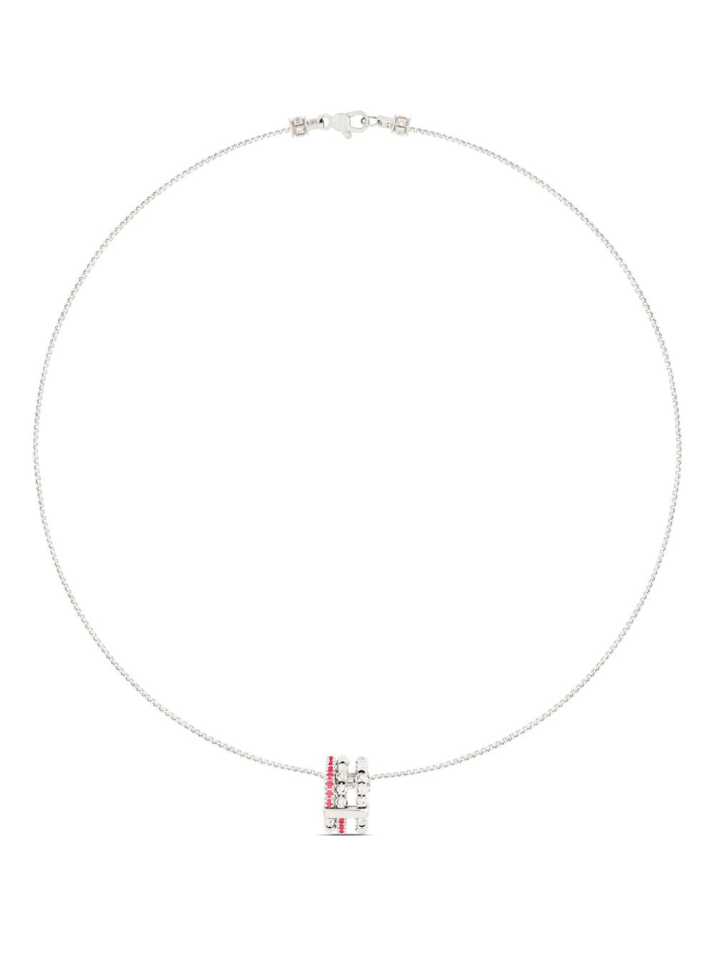 Officina Bernardi 18K白金 Moon Eden 红宝石项链 - 银色