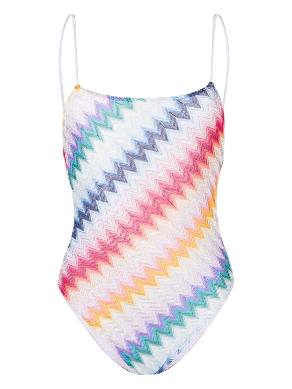 Missoni Z字形图案印花连体泳衣 - 蓝色