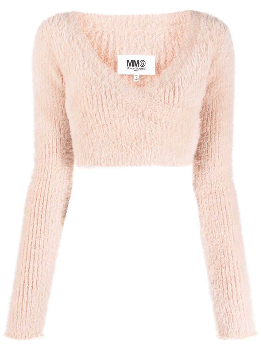 MM6 Maison Margiela 纹理针织短款上衣 - 粉色