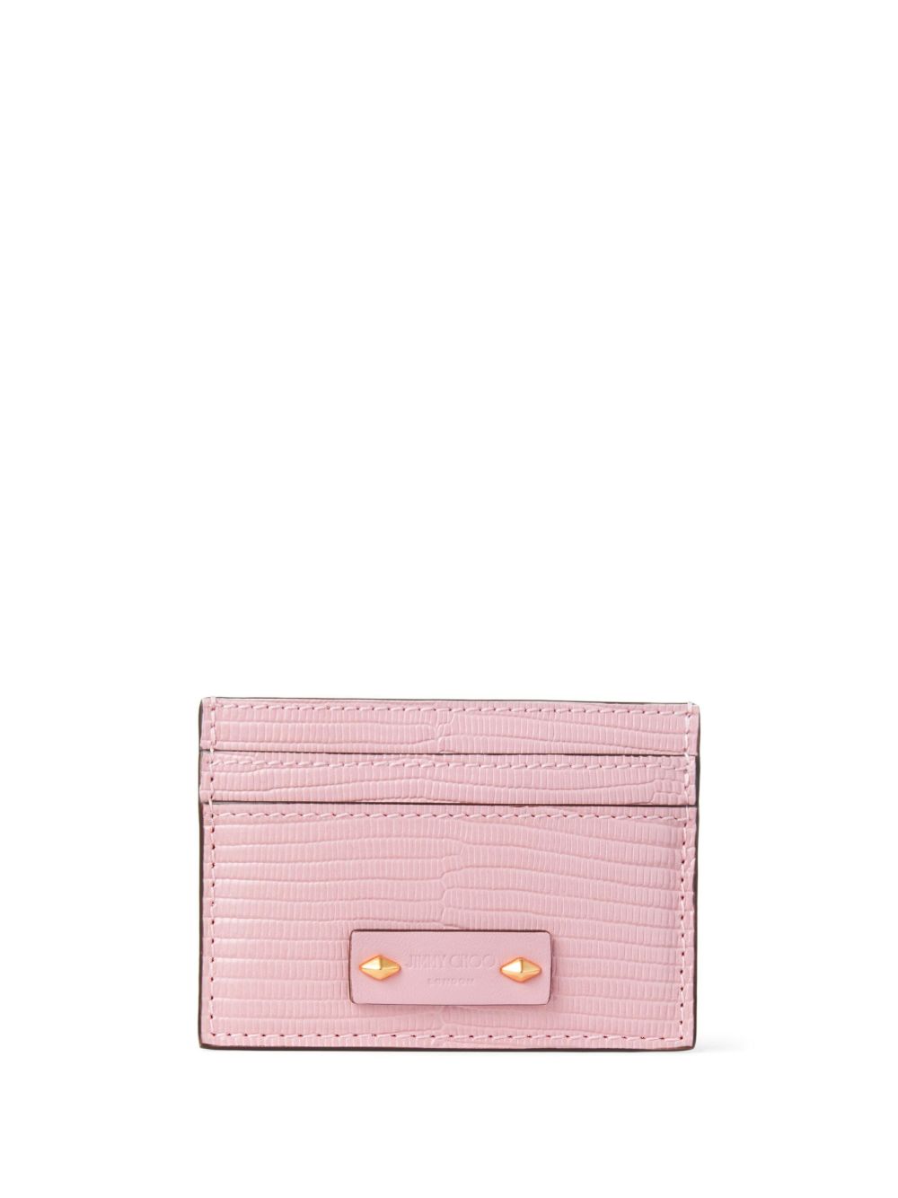 Jimmy Choo Umika 蛇皮效果皮质卡夹 - 粉色