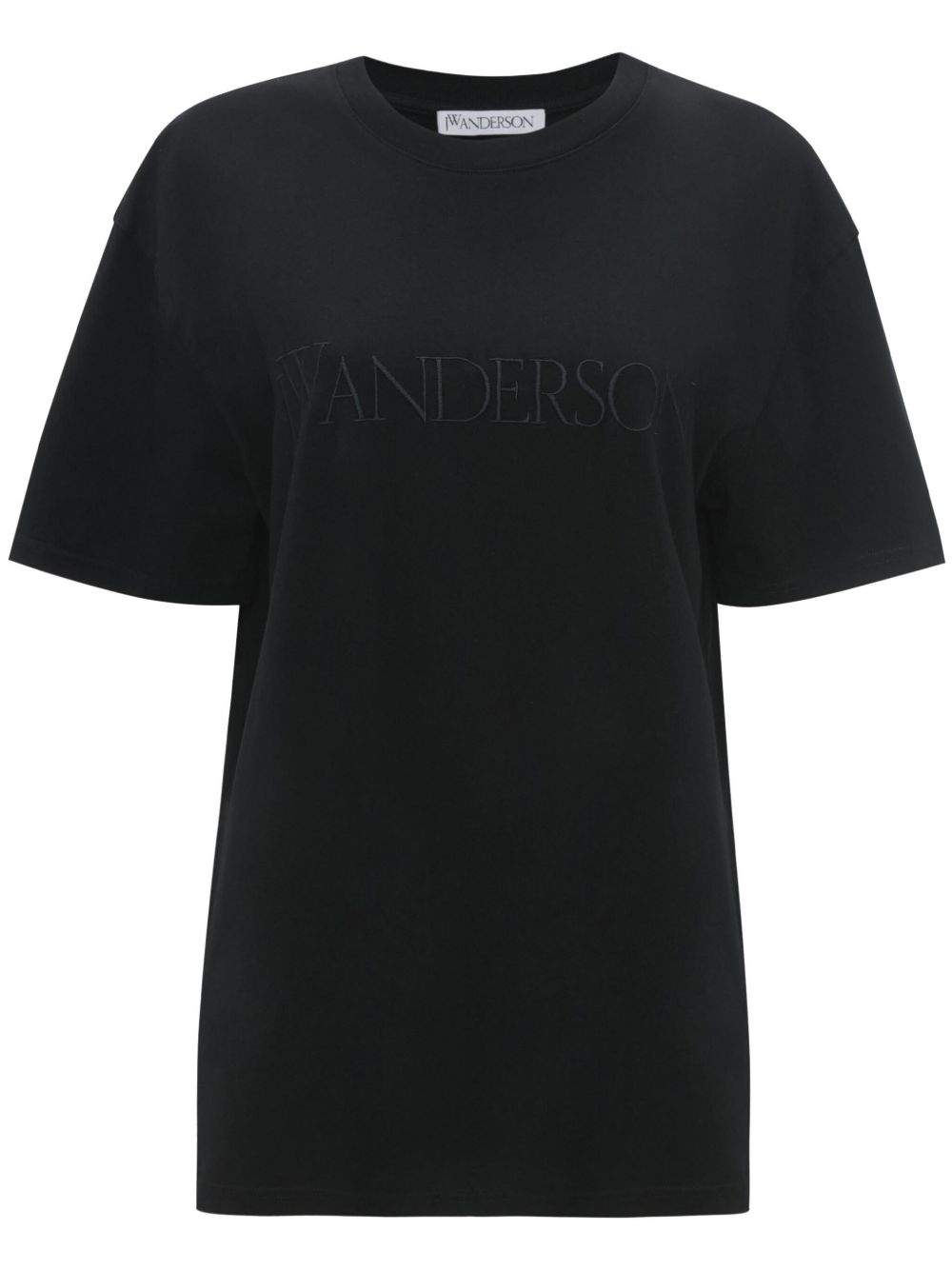JW Anderson logo刺绣棉T恤 - 黑色