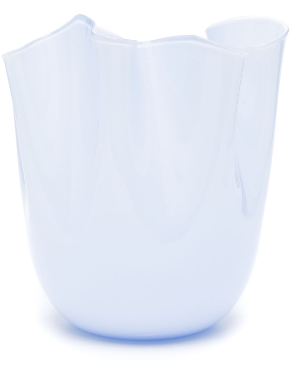 Venini Fazzoletto Murano 玻璃花瓶（23厘米 x 22厘米） - 蓝色