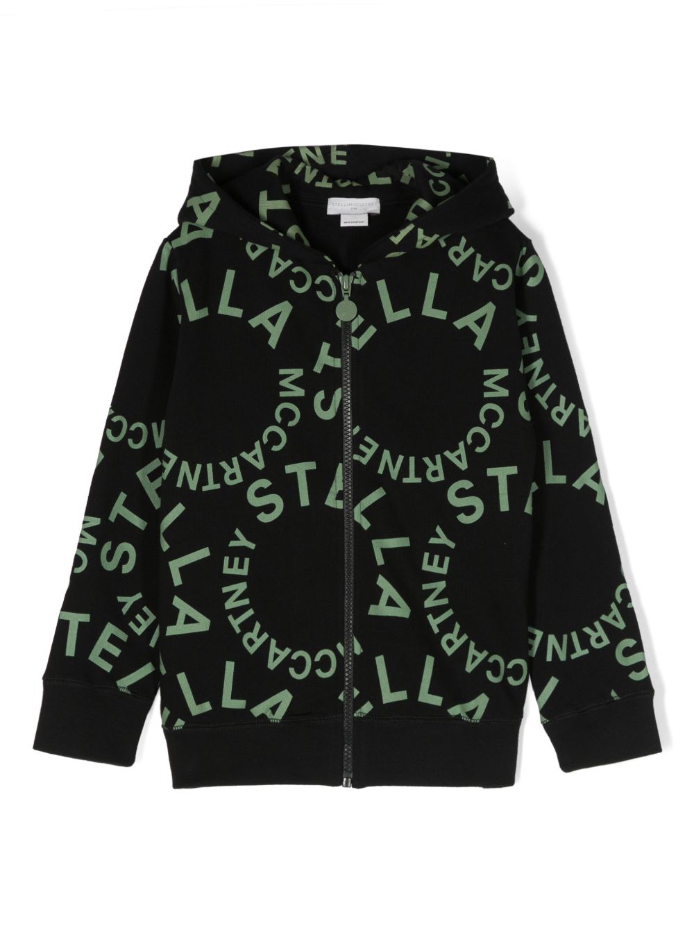 Stella McCartney Kids logo印花棉夹克 - 黑色