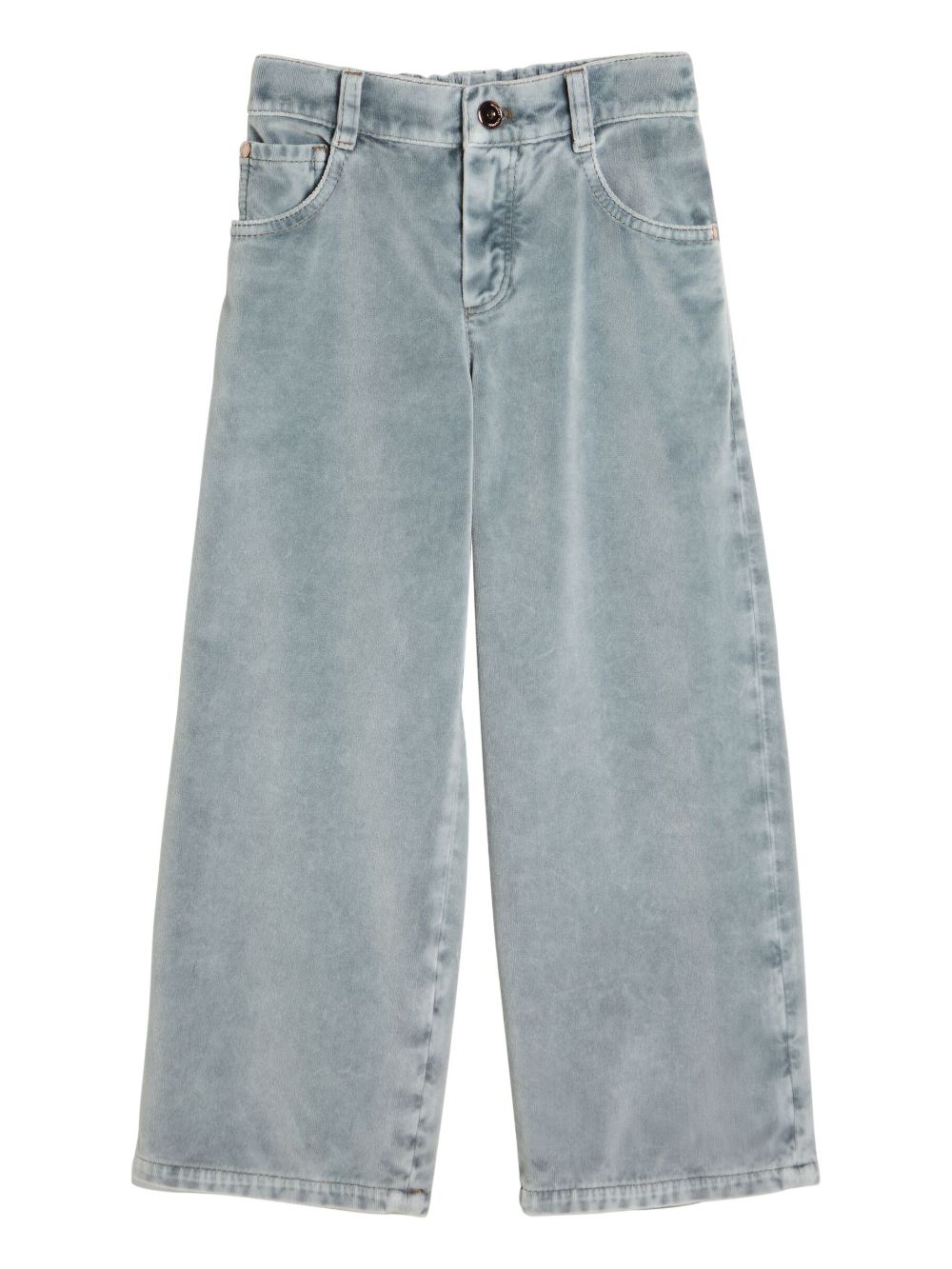 Brunello Cucinelli Kids Monili 珠饰扎染牛仔裤 - 蓝色