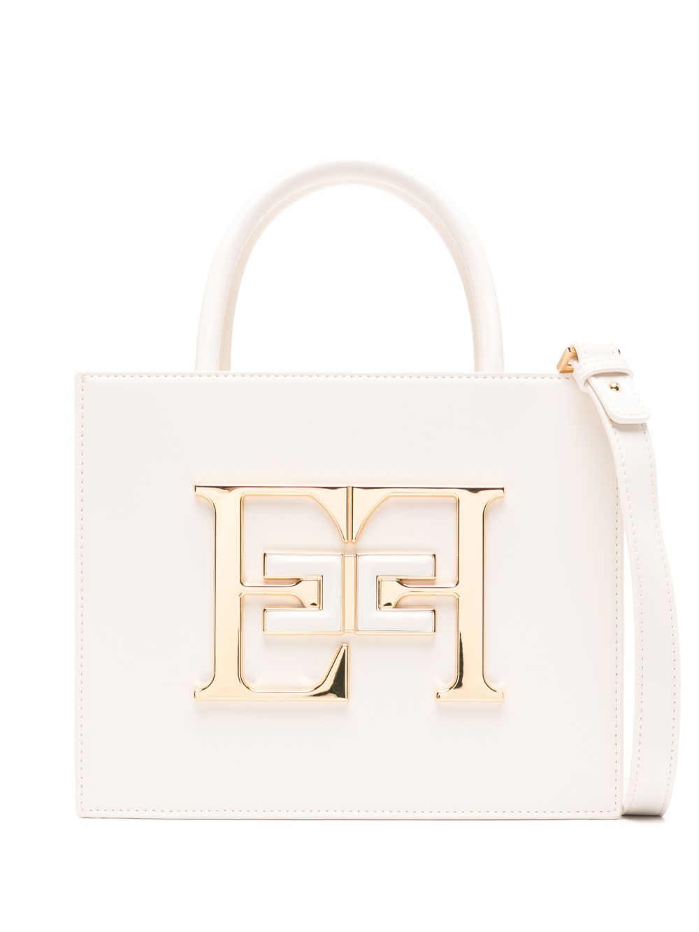 Elisabetta Franchi logo标牌小号手提包 - 中性色