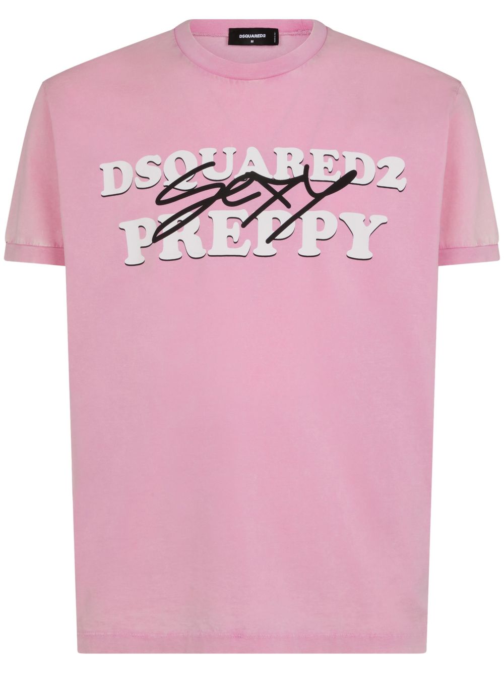 DSQUARED2 logo印花棉T恤 - 粉色