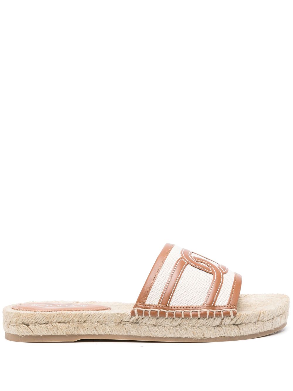 Tod's 搭链细节草编鞋 - 中性色