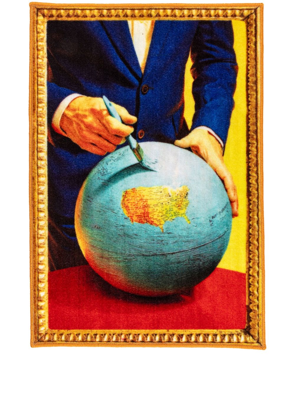 Seletti Globe 图案印花地垫（60厘米 x 90厘米） - 彩色