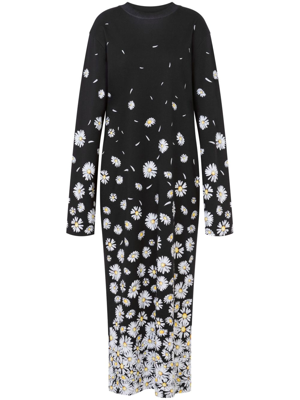 Moschino 花卉印花超长连衣裙 - 黑色