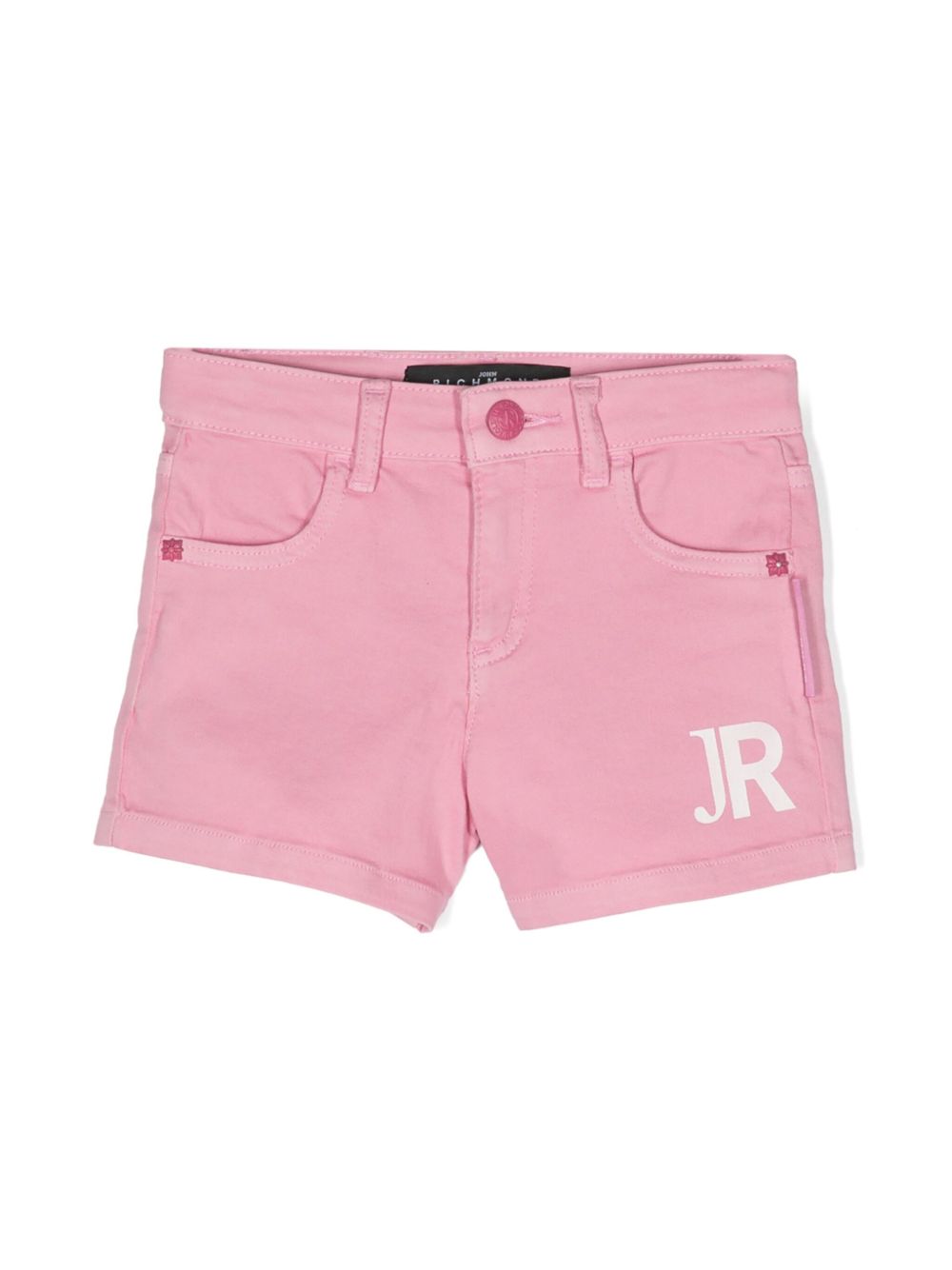 John Richmond Junior logo印花短裤 - 粉色
