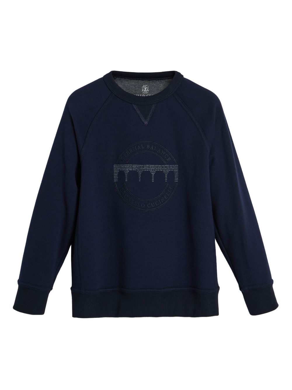Brunello Cucinelli Kids 印花平纹针织卫衣 - 蓝色