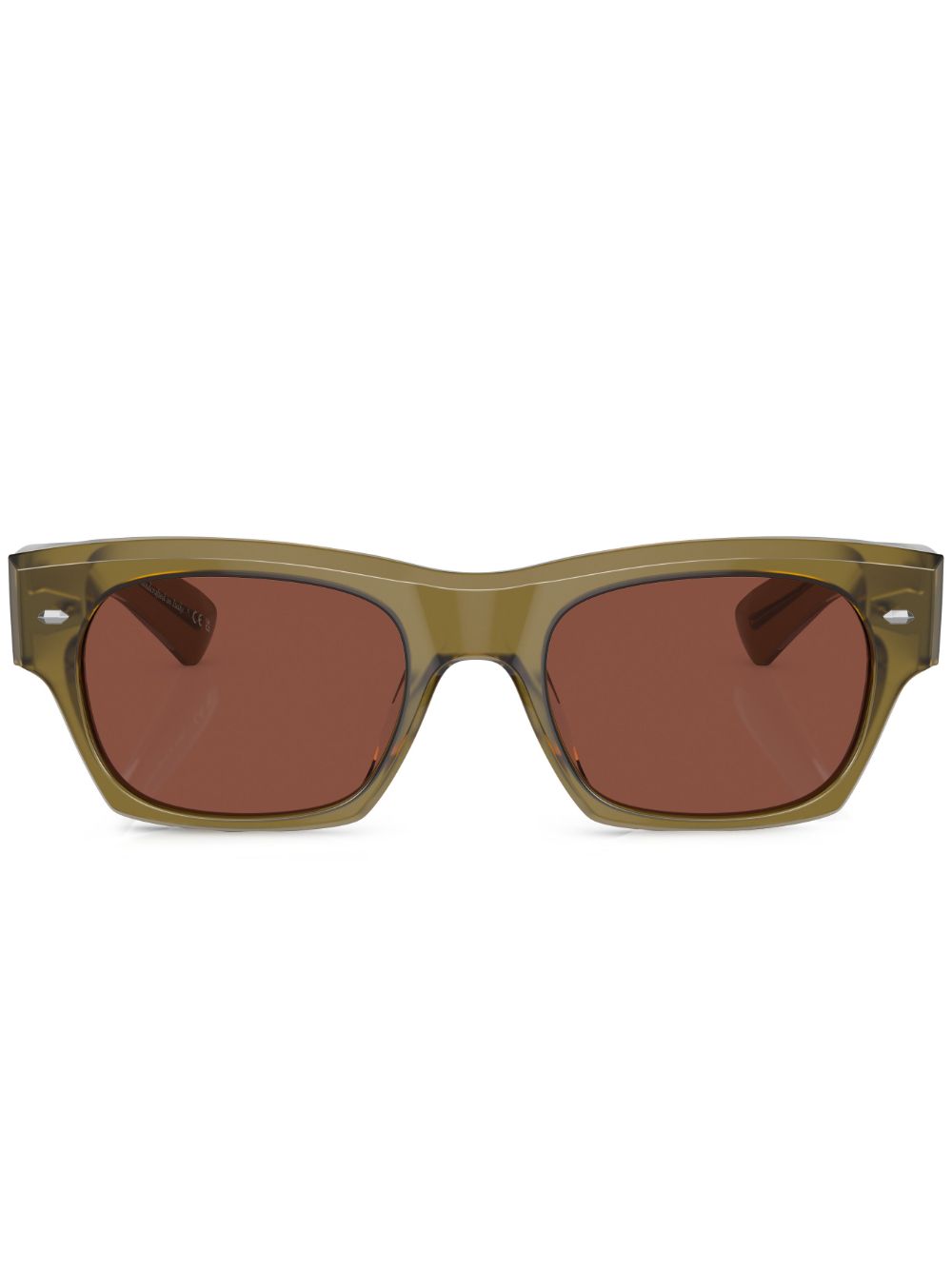 Oliver Peoples Kasdan 长方形镜框太阳眼镜 - 绿色