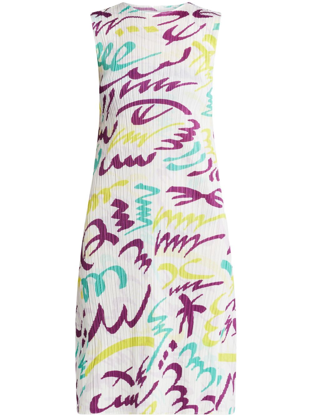 Pleats Please Issey Miyake Fizzy 中长连衣裙 - 白色