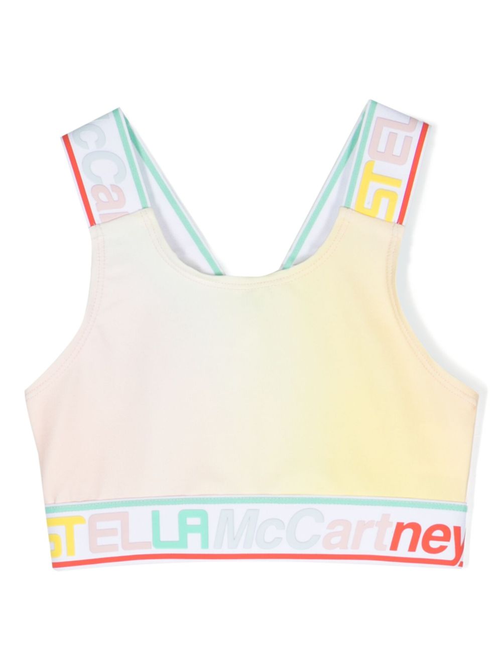 Stella McCartney Kids logo织带运动文胸 - 黄色
