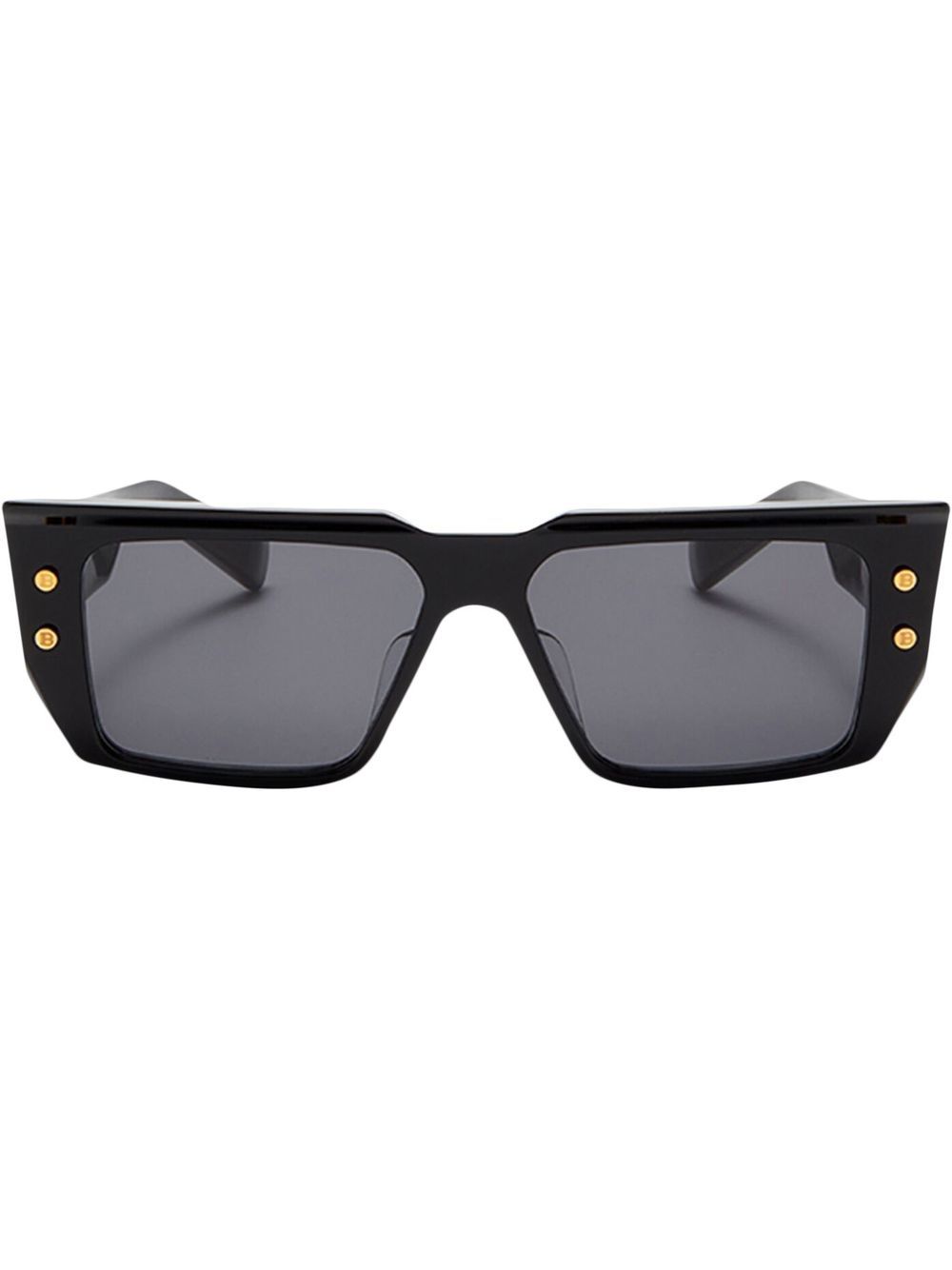 Balmain Eyewear 巴尔曼 logo方框太阳眼镜 - 黑色
