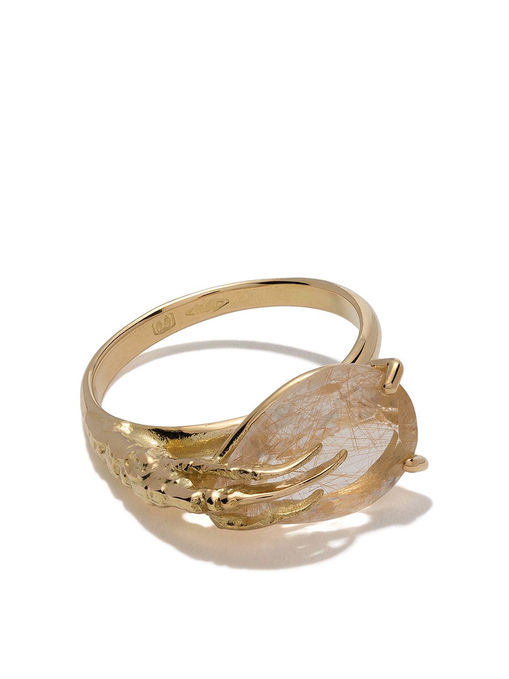 Wouters & Hendrix Gold 18k金爪形金发晶戒指 - 金色