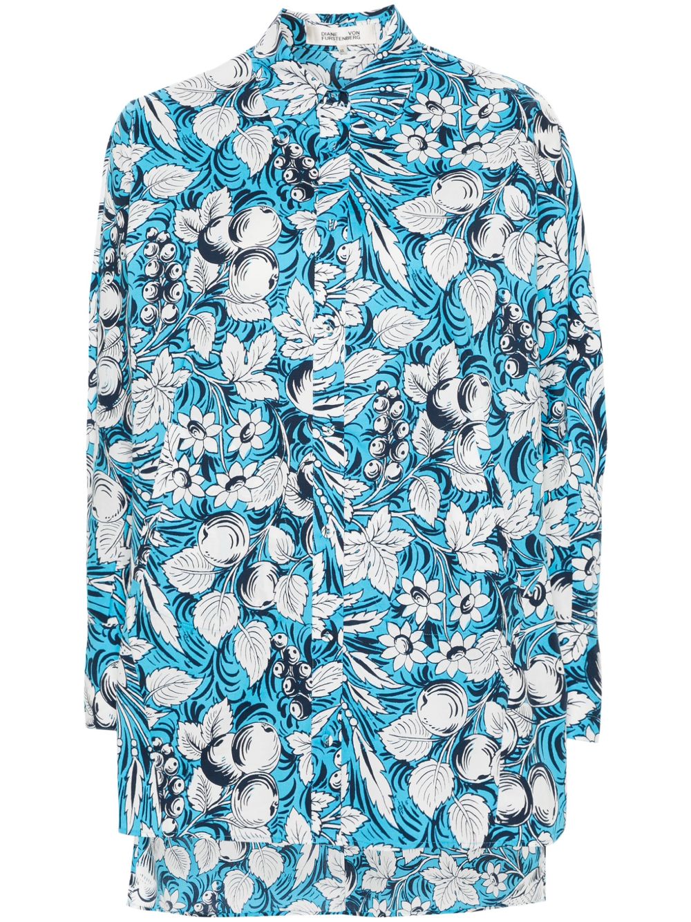 DVF Diane von Furstenberg Caleb 植物印花衬衫 - 蓝色