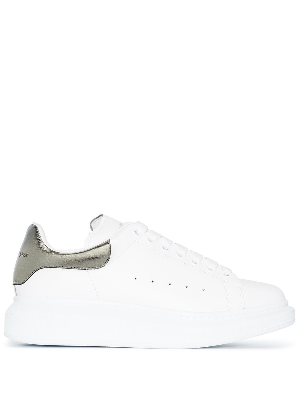Alexander McQueen 厚底皮质板鞋 - 白色