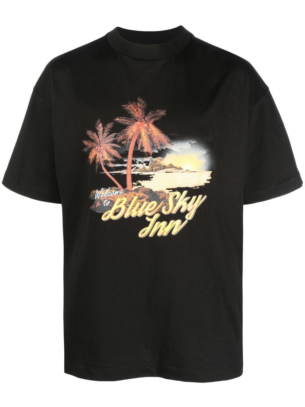 BLUE SKY INN 图案logo印花T恤 - 黑色
