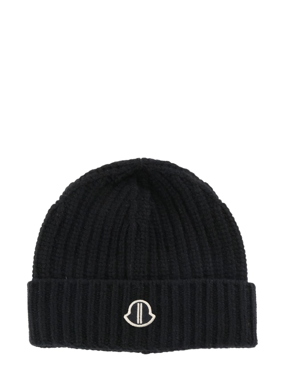 Moncler + Rick Owens logo-appliqué beanie - 黑色