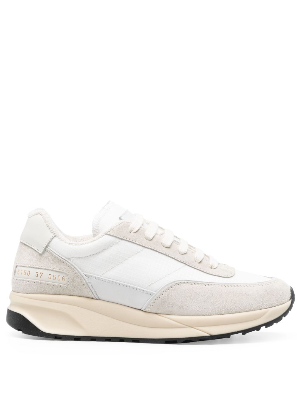 Common Projects logo印花皮质运动鞋 - 白色