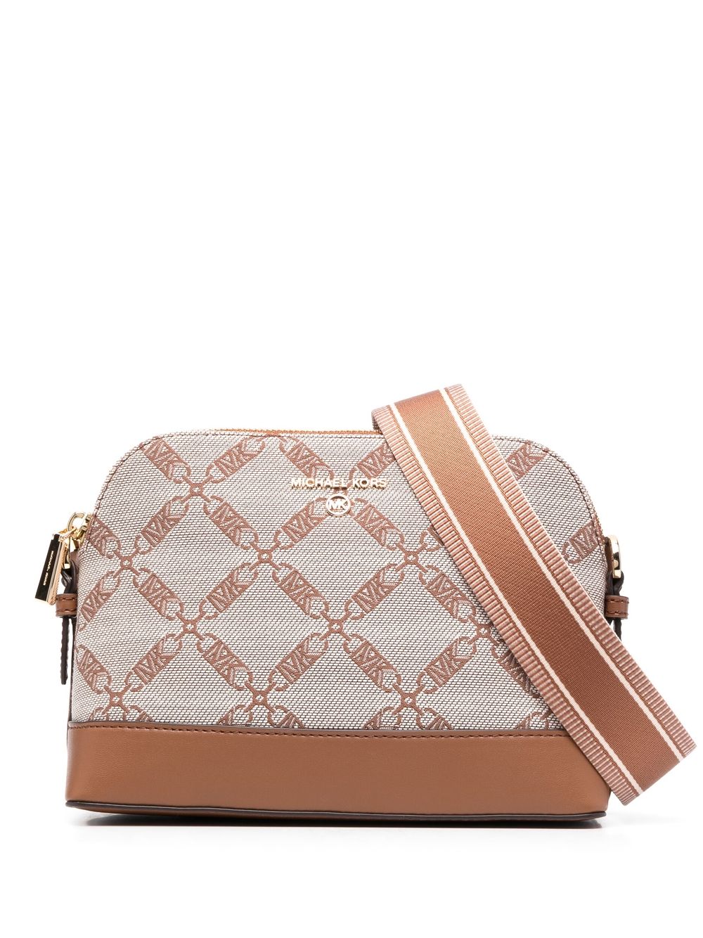 Michael Michael Kors logo压纹斜挎包 - 褐色
