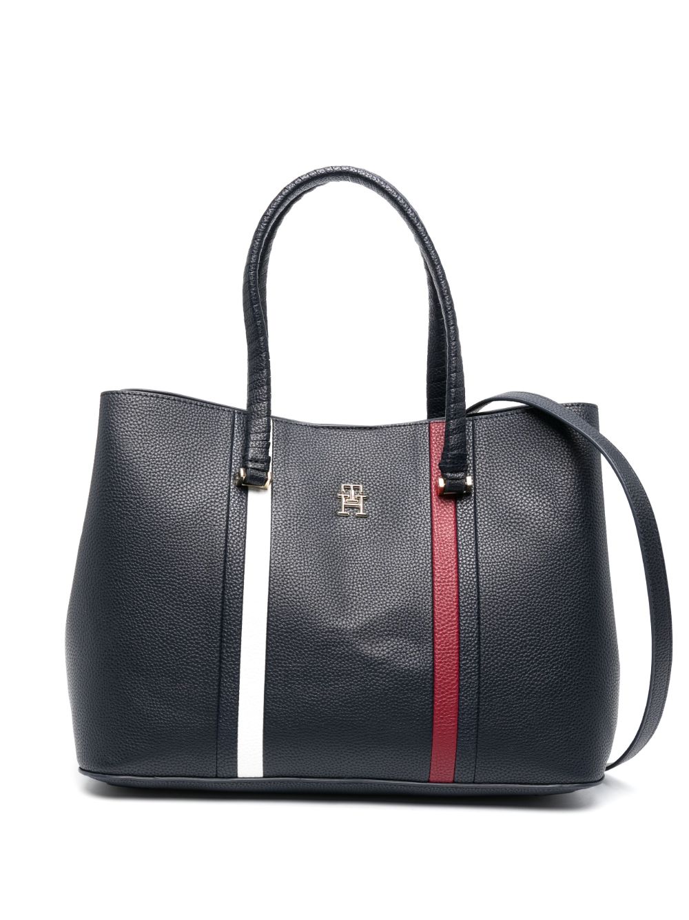 Tommy Hilfiger 经典logo标牌托特包 - 蓝色