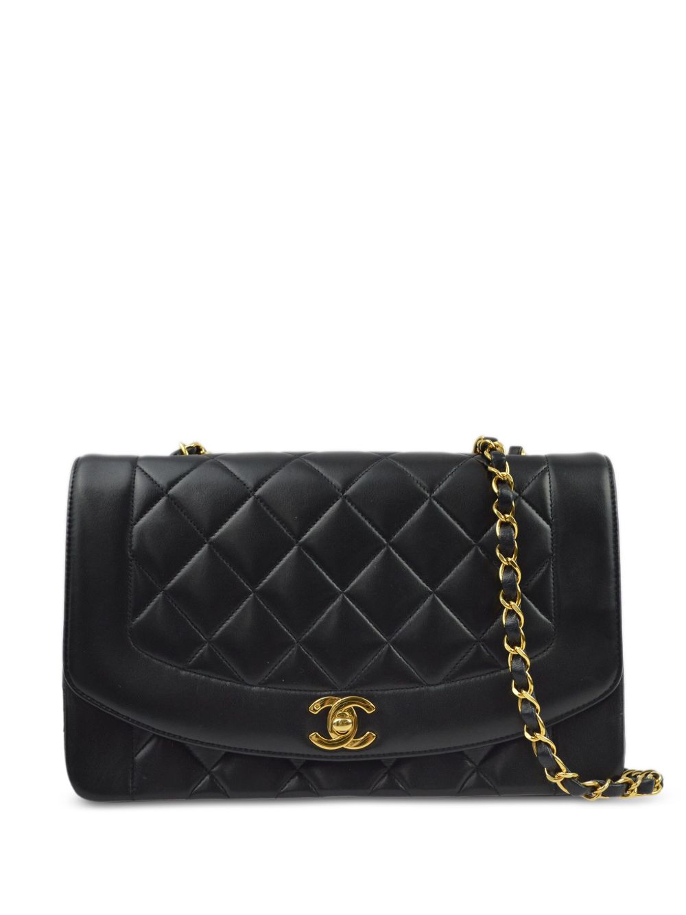 CHANEL Pre-Owned Diana 中号单肩包（1992年典藏款） - 黑色