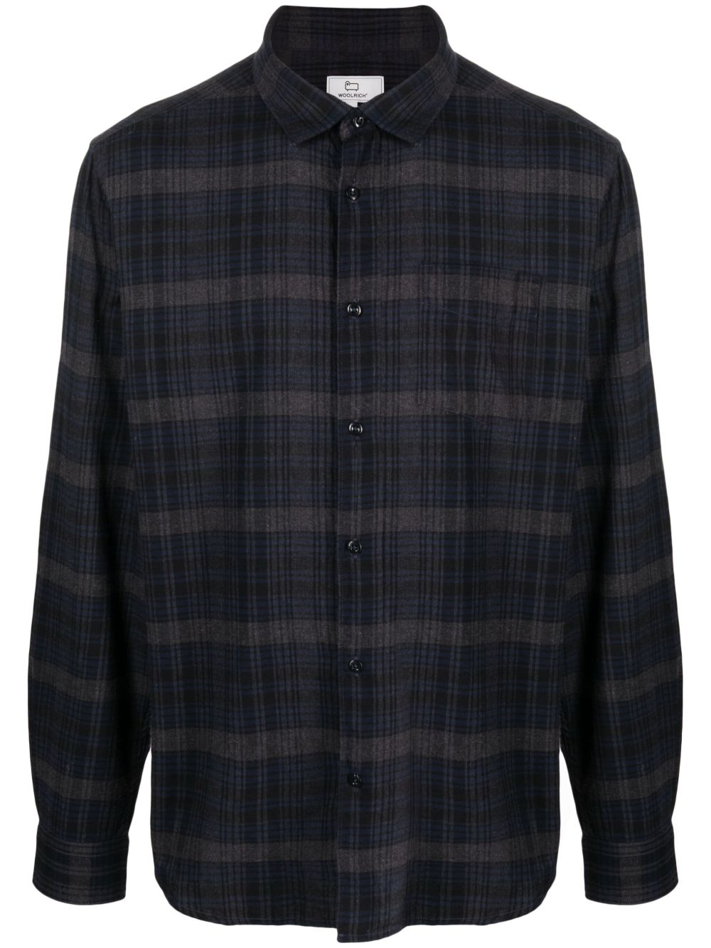Woolrich 格纹图案法兰绒衬衫 - 蓝色