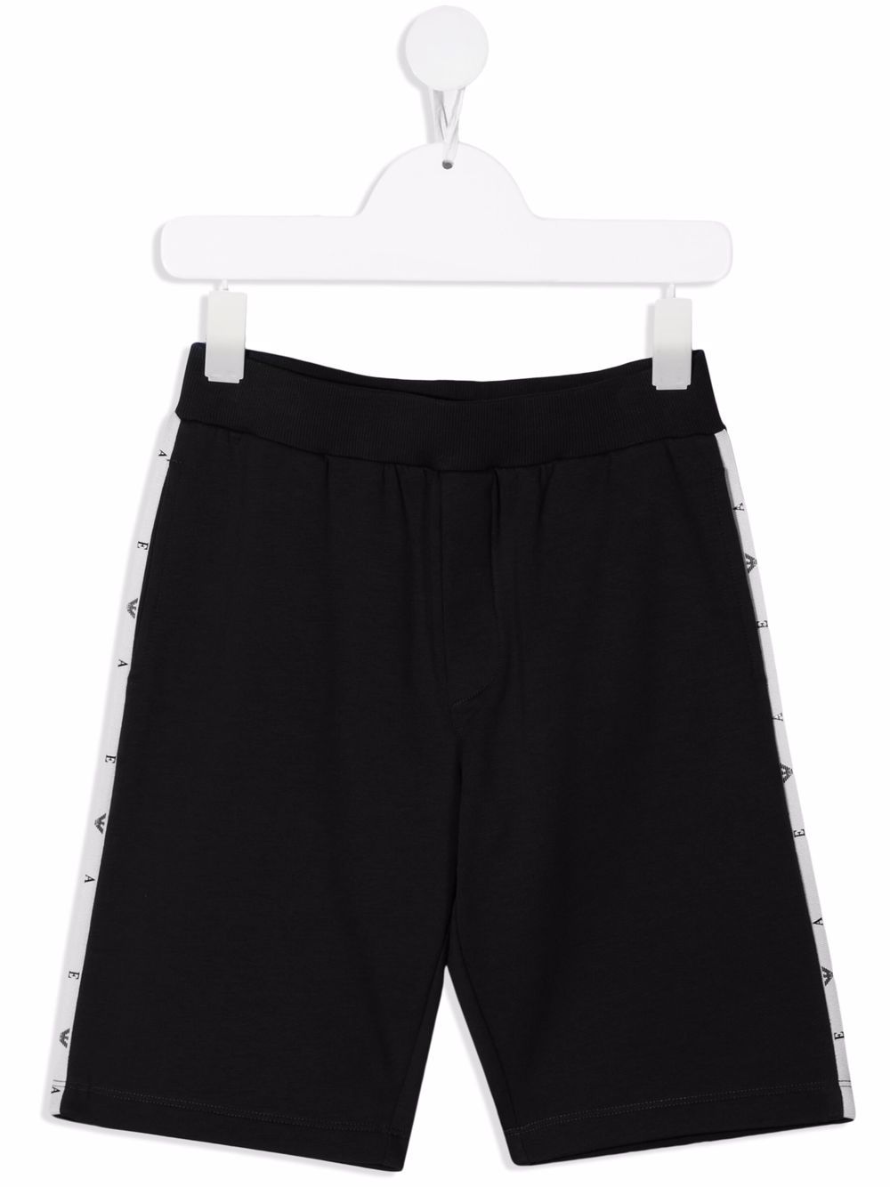 Emporio Armani Kids logo织带运动短裤 - 蓝色