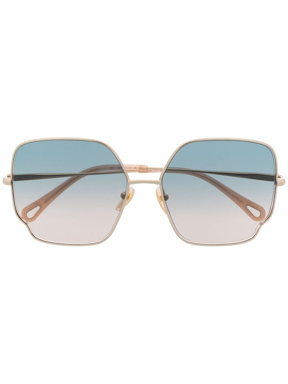 Chloé Eyewear 渐色方框太阳眼镜 - 金色