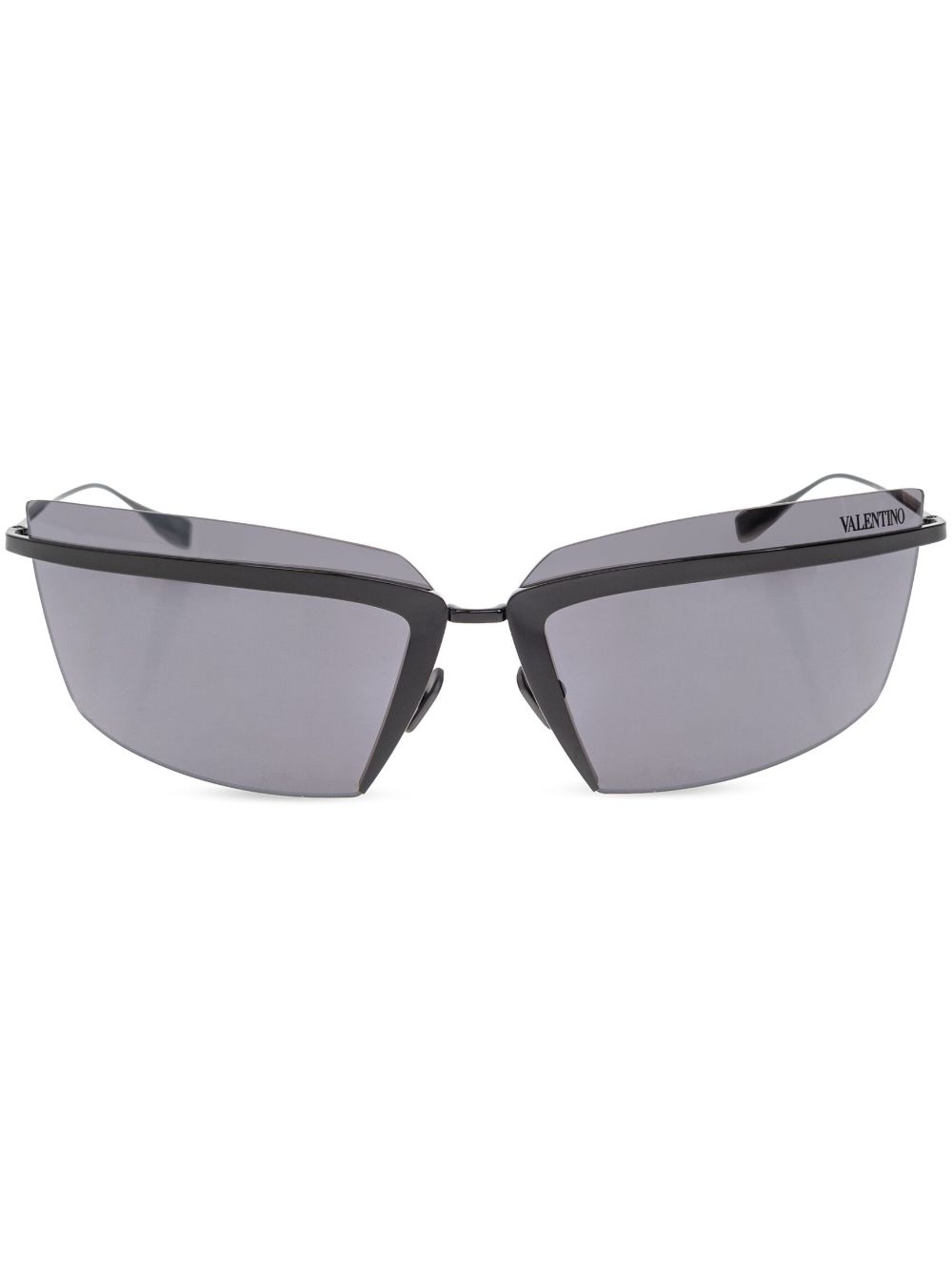 VALENTINO GARAVANI EYEWEAR 环绕式镜框太阳眼镜 - 黑色